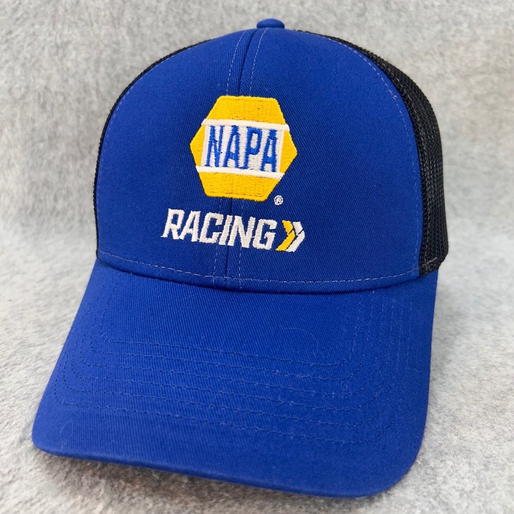 NAPA Racing Mens Blue Cap America Trucker Hat Mesh Snapback OSFM